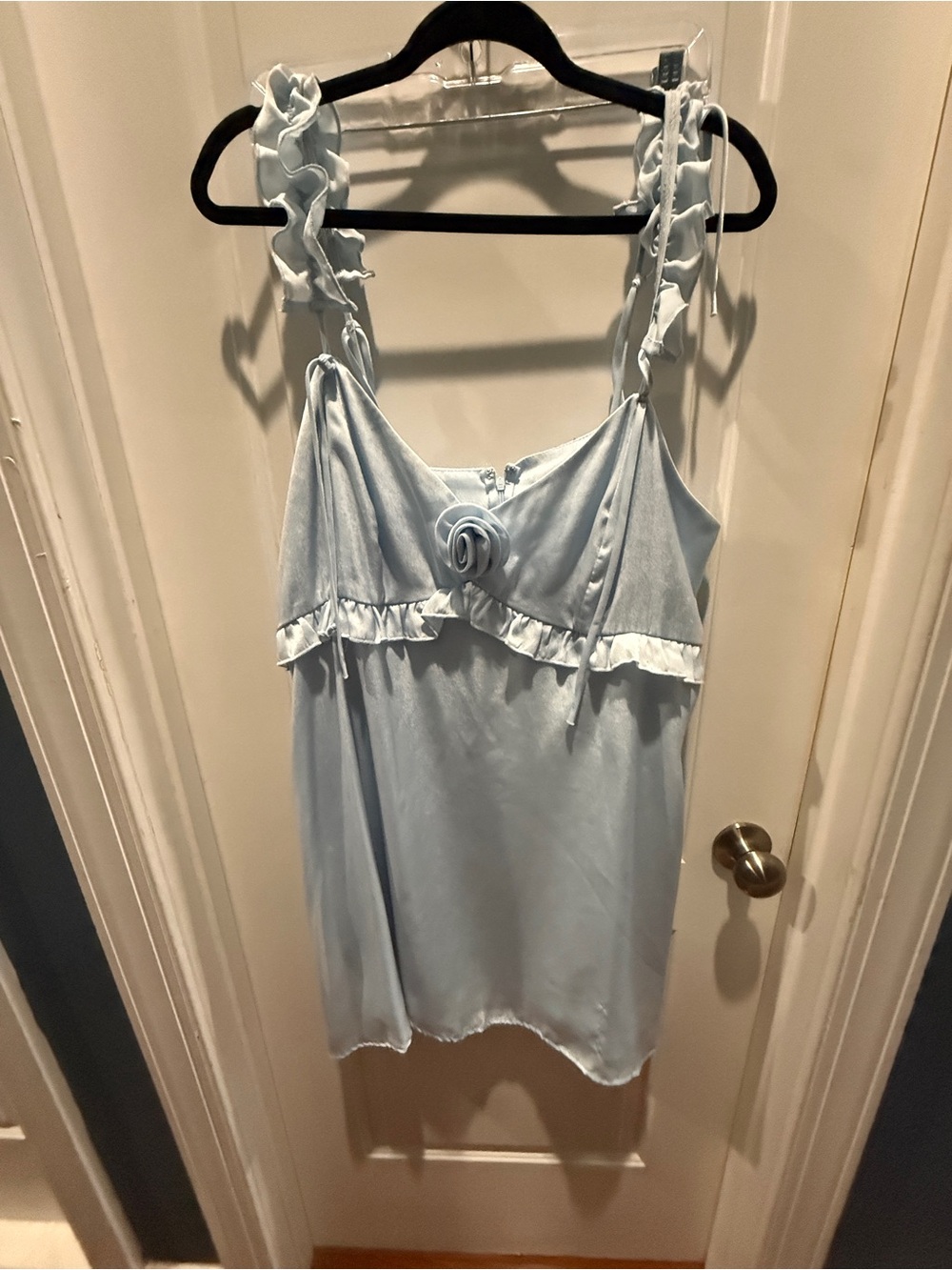 Wild Fable Blue Ruffle Strap Slip Dress